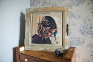 peinture sur bois- porte de placard-portrait