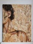 Portrait peinture sur osb de Coraline Van Butsele